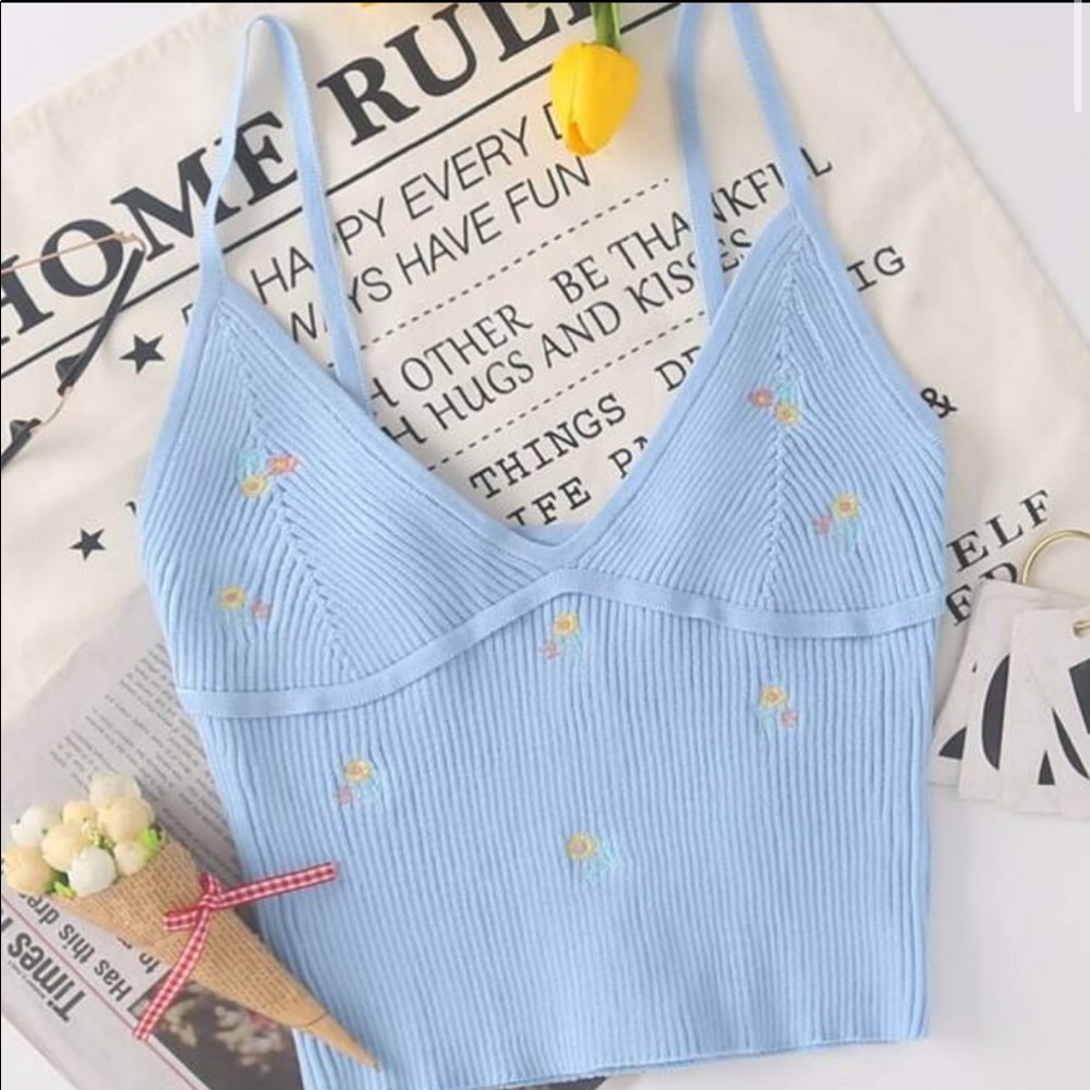 Blue thick tank top